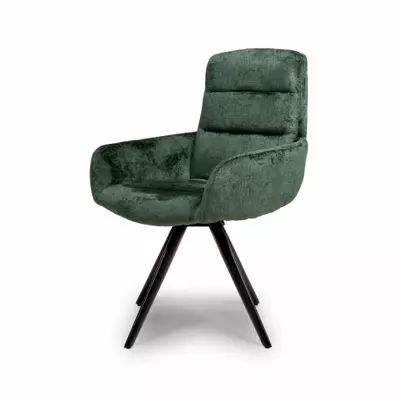 Otto Chenille Fabric Dining Chair - Green